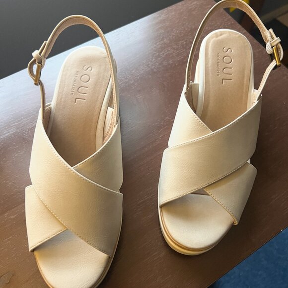 Naturalizer SOUL Goodtimes Slingback Wedge – Porcelain White, Size 10W (New in B - Picture 7 of 9